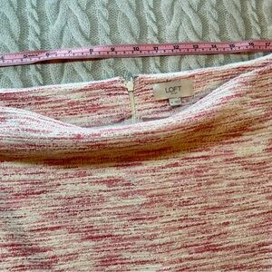 LOFT Textured Pink and Cream Skirt